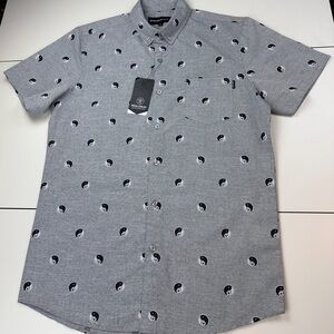 NWT Brixton Gray and Black Patterned Casual Shirt